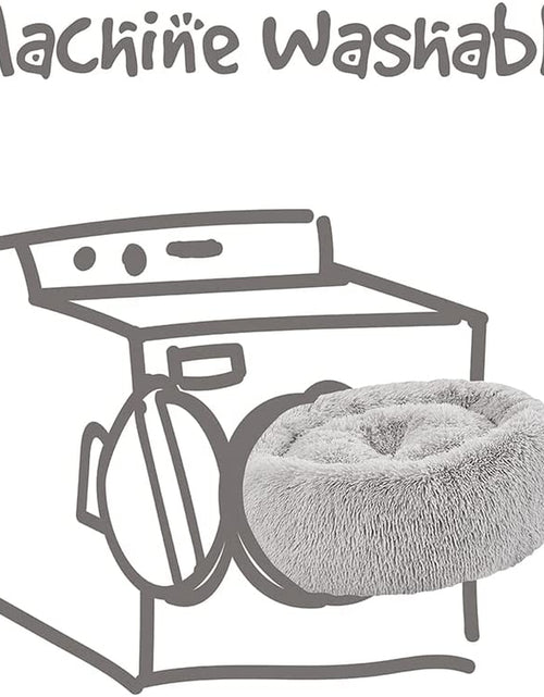 Load image into Gallery viewer, Donut Dog Bed Faux Fur Fluffy Calming Sofa for Small Dogs, Soft &amp; Plush anti Anxiety Pet Couch for Dogs, Machine Washable Coco Pet Bed with Non-Slip Bottom, 23"X23"X6" Grey
