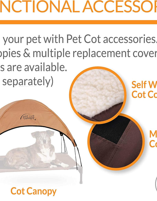 Load image into Gallery viewer, Original Bolster Pet Cot Outdoor Elevated Dog Bed with Removable Bolsters - Chocolate/Black Mesh
