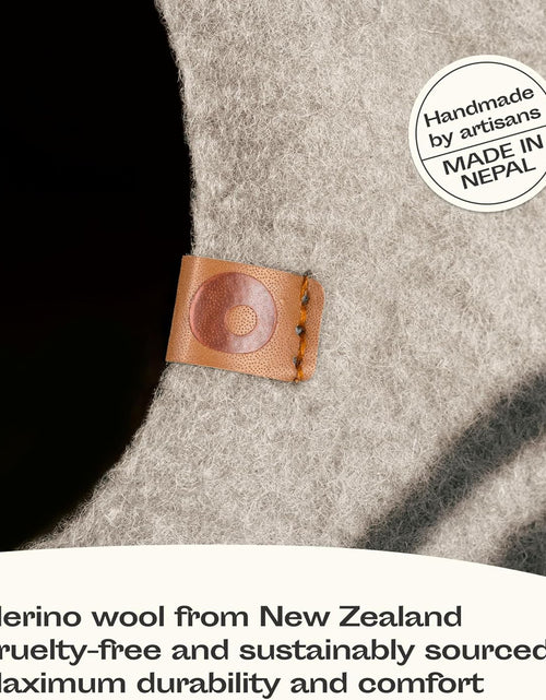 Load image into Gallery viewer, Premium Felt Cat Bed Cave - Handmade 100% Merino Wool Bed for Cats and Kittens (Light Shades) (Large, Light Grey)
