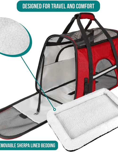 Load image into Gallery viewer, Airline Approved Pet Carrier for Cat, Soft Sided Dog Carrier for Small Dogs, Cat Travel Supplies Accessories for Indoor Cats, Ventilated Pet Carrying Bag Medium Large Kitten Puppy, Small Red
