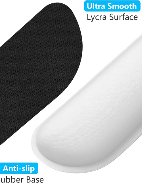 Load image into Gallery viewer, Enlarge Keyboard Wrist Rest, Memory Foam Wrist Cushion for Desk Mats Support, Cute Typing Pain Relief Keyboard Mouse Pad Rests Set with Non-Slip Base for Gaming Laptop Office, Ivory White
